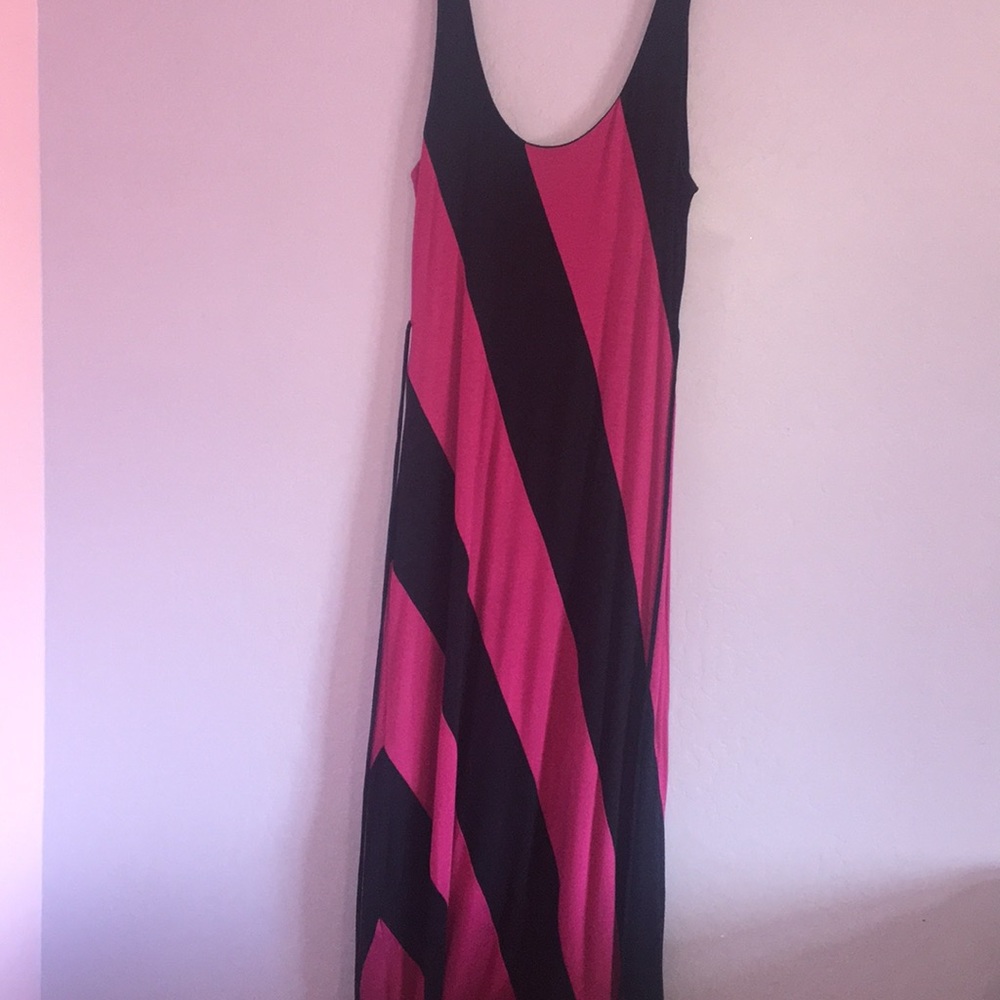 Pink and dark blue dress